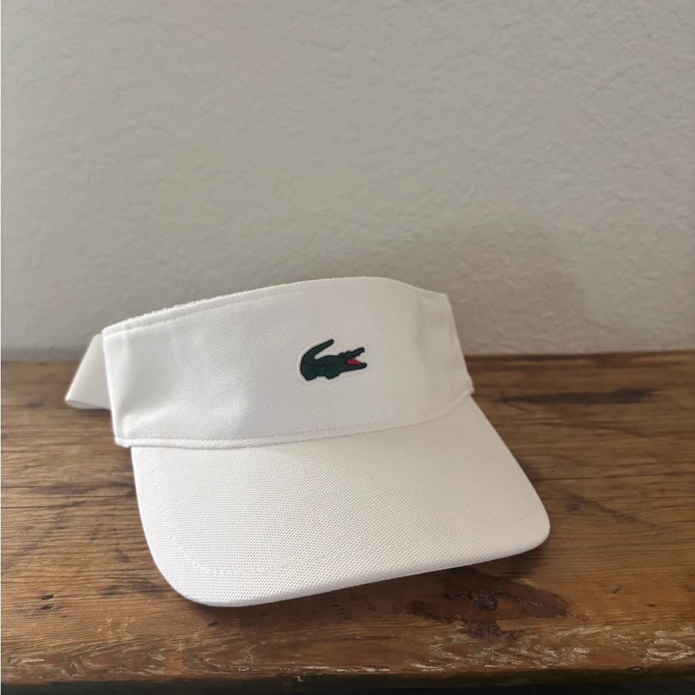 Lacoste Classic White Visor, Tennis, Pickleball